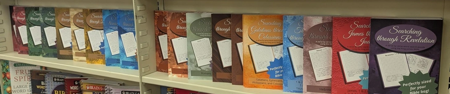 Searching Through Bible word search books designed to support daily Scripture reading.